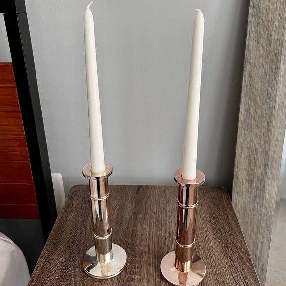 kate spade Other - Kate Spade Lenox Pompano Point candlesticks silver plate 8”
